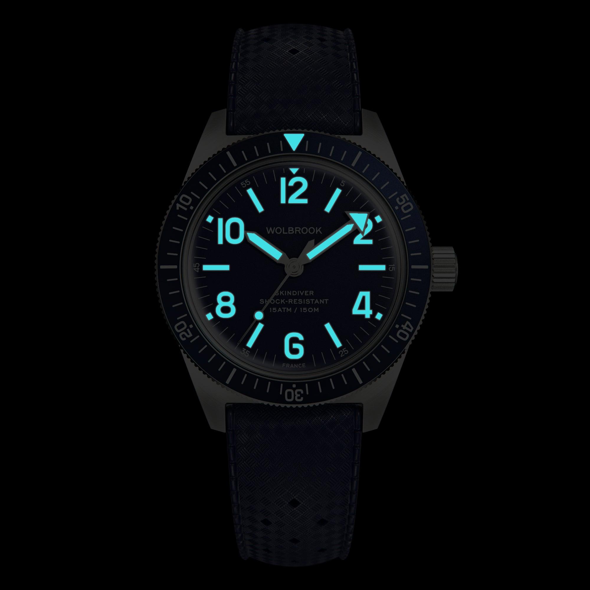 Skindiver Automatic Watch - Blue - Wolbrook Watches