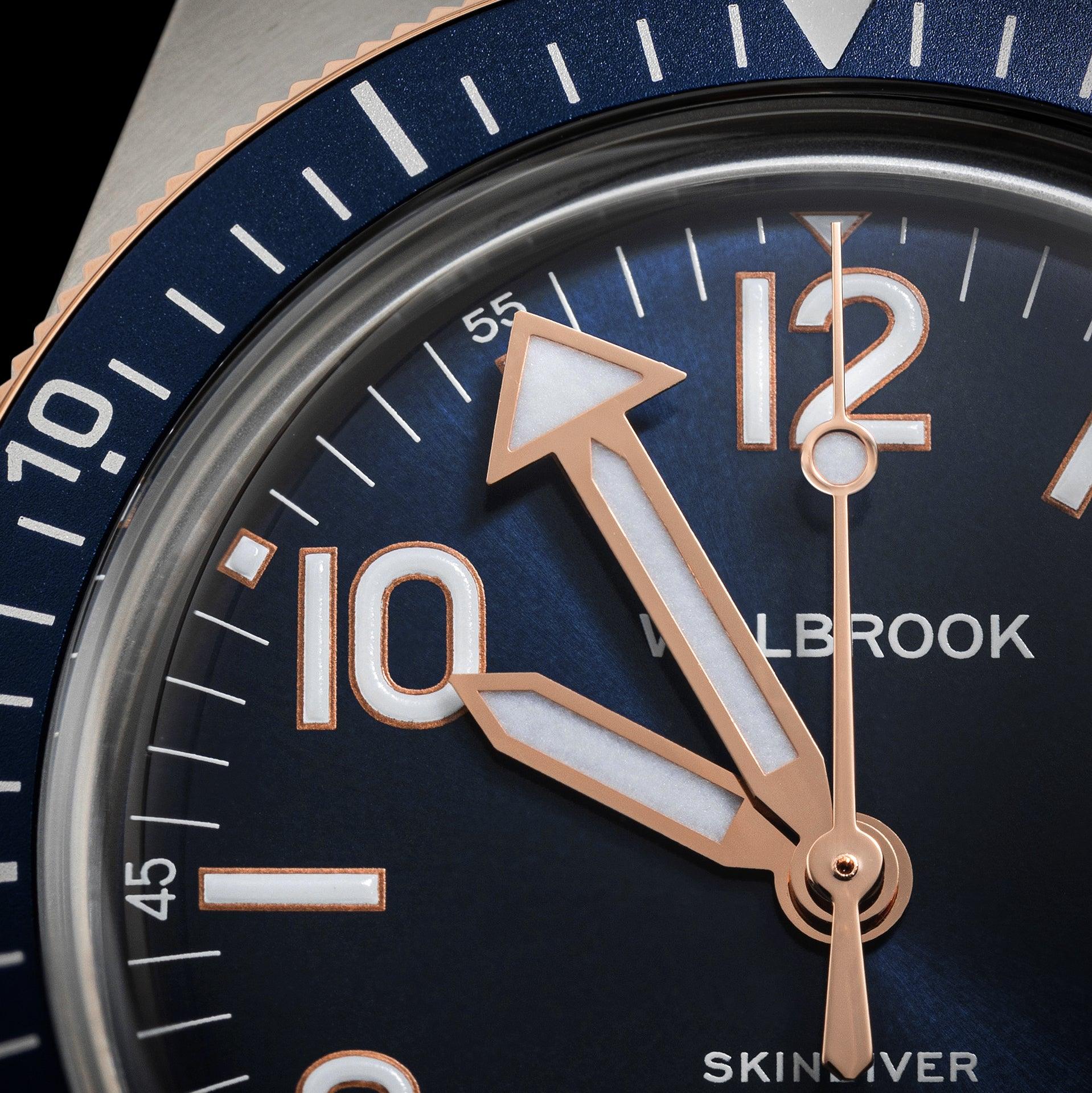 Skindiver Automatic Watch – Two-Tone Blue - Wolbrook Watches