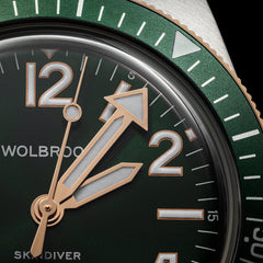 Skindiver Automatic Watch – Two-Tone Green - Wolbrook Watches