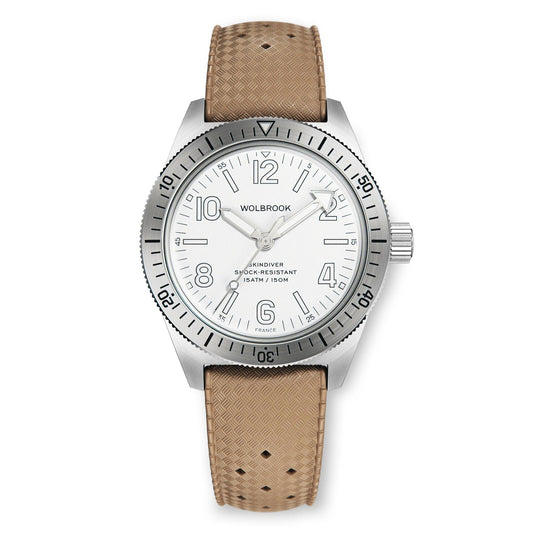 Skindiver Automatic Watch – White Dial - Wolbrook Watches