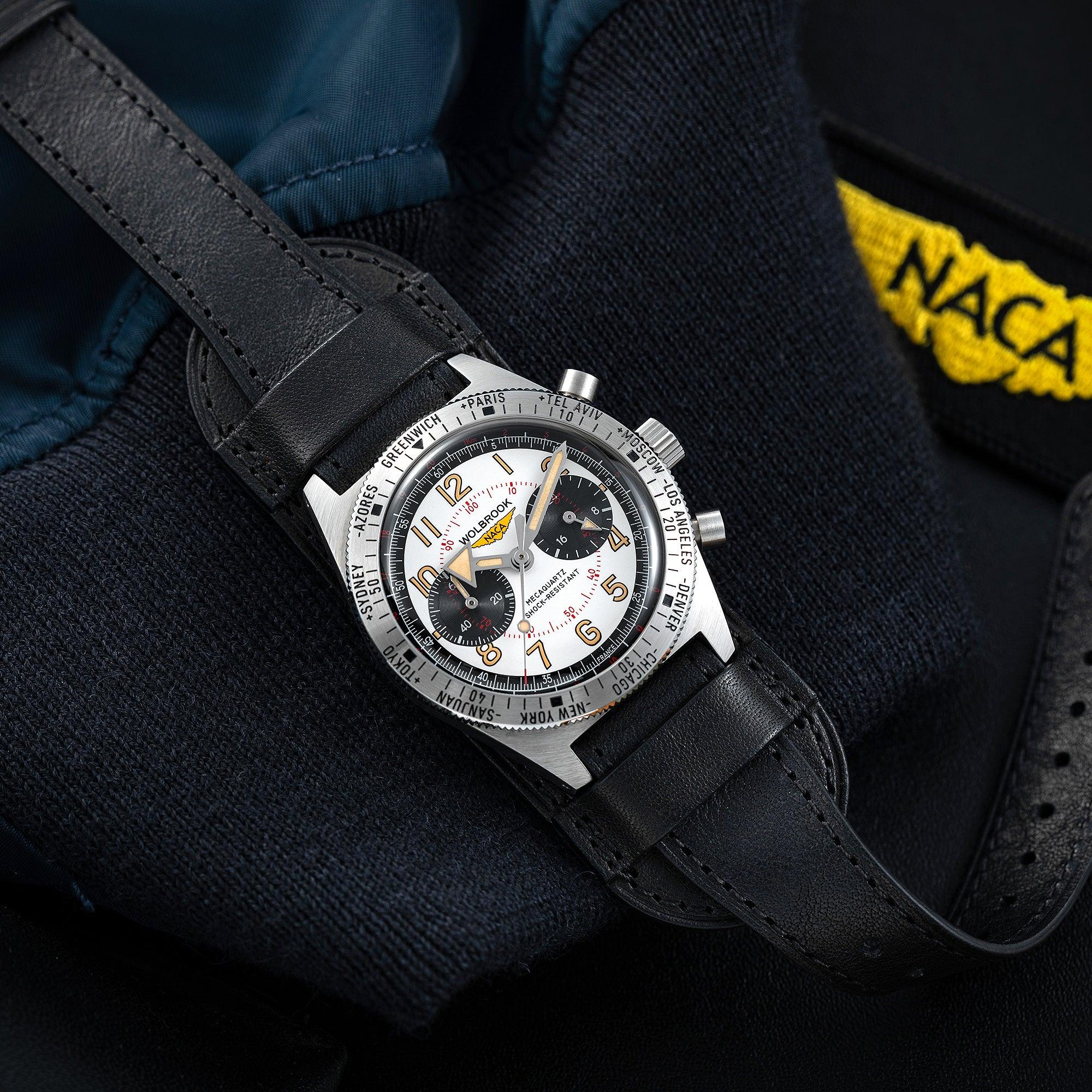 Skindiver WTD Chrono-Mecaquartz - Telemeter & Decimeter Panda Chronograph - NACA Edition - Wolbrook Watches